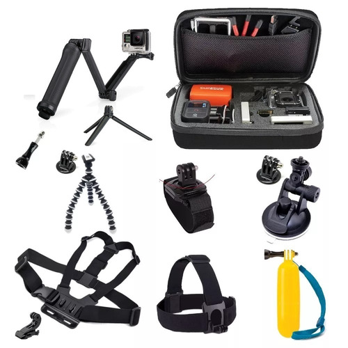Kit Acessórios Hero Black 8 7 6 5 2 3+ 4 Bastão 3 Way Maleta