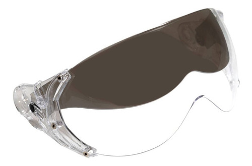 Imagem 1 de 3 de Viseira Dupla Cristal Com Óculos Fumê P/ Capacete Kraft Plus