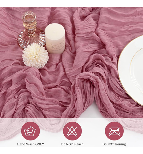Camino De Mesa Table Runner 10f, 24 Unidades, Gasa Y Tela De