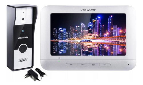 Kit Vídeo Porteiro Hikvision Visor 7 Colorido Ext E Int