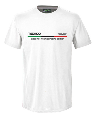 Playera Motorsports Mx Racing Mexico 2023 Blanco Hombre Mxr-
