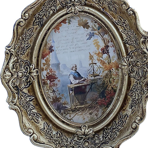 Suporte De Fotos Oval Retrô Para Decoração De Porta-retratos