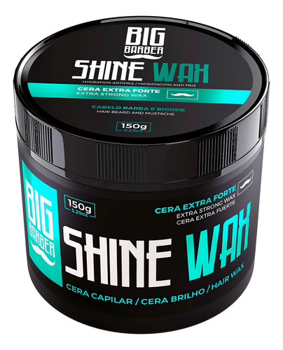 Kit 12x Cera Modeladora Cabelo Shine Wax Brilho Big Barber