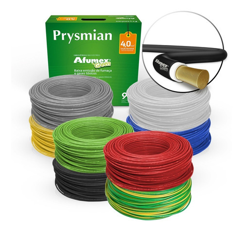 Cable flexible Afumex, 6 mm, colores, 100 metros, Pirelli