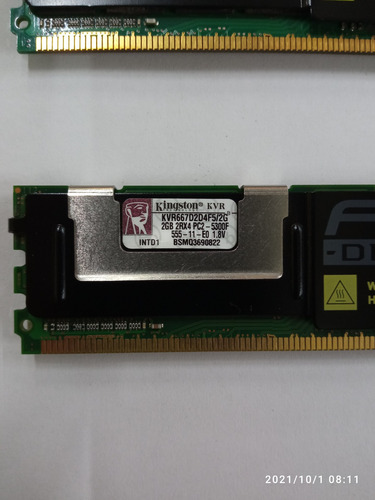 Memorias Par Kingston Kvr667d2d4f5/2g 5300f Para Servidor (Reacondicionado)
