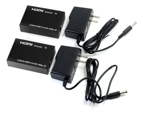 Kit Extensor Hdmi Por Cable De Red Utp / Hasta 60 Metros