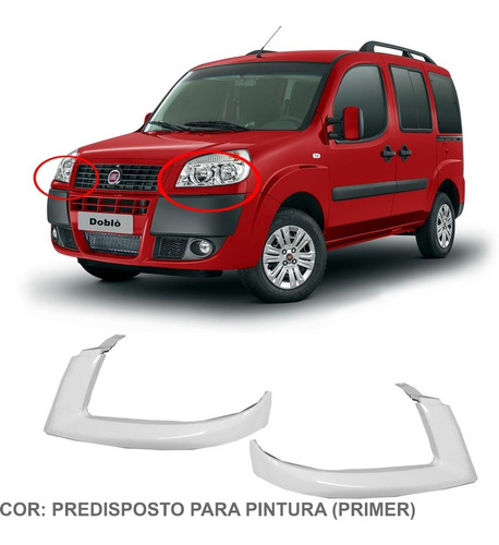 Par Moldura Acabamento Friso Farol Fiat Doblo Essence 2013