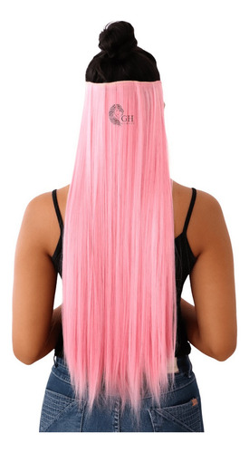 Extensão De Cabelo Tic Tac P/mega Hair Fibra Organica 150gr Cor Liso: Pink - Rosa