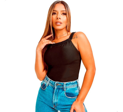 Body Bori Blusa Blusinha Feminina Alça Trancada Moda Verao