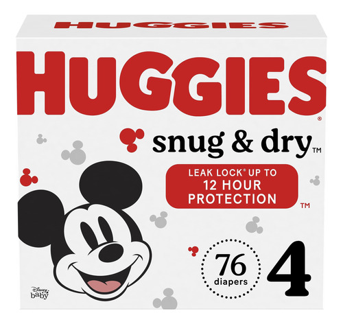 Huggies. Pañales Snug & Dry, Talla 4,  76 Unidades