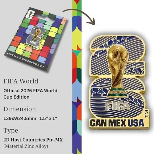 Pin Oficial Fifa World Cup 2026 Coleccionable 1.5in Usa Can