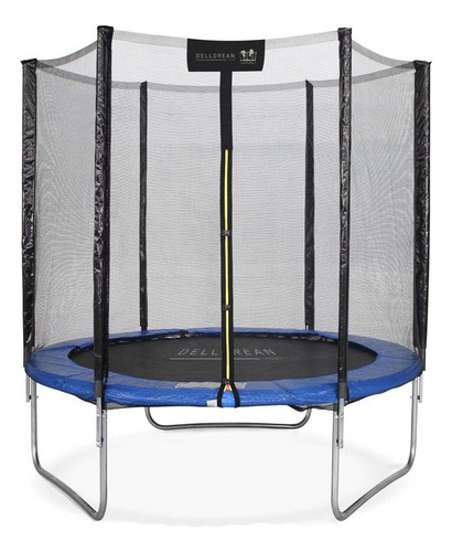 Cama Elástica 1,83m Dellorean Escalera Red Seguridad Niños Lona De Salto Negro Cobertor De Resortes Azul Acero