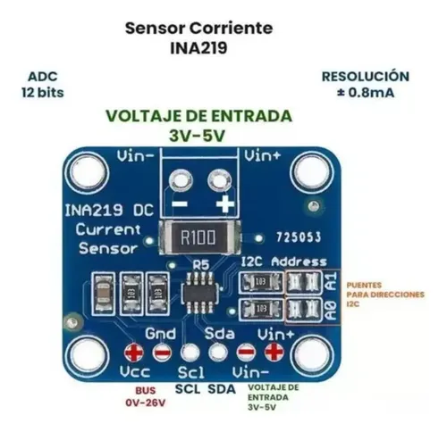 Modules Capteur Courant INA219 CJMCU - Lot De 6 - Bidirectionnel I2C Pour Arduino Et Raspberry Pi