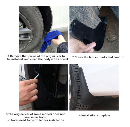 4 Guardabarros Para Coche, Piezas Exteriores De Repuesto