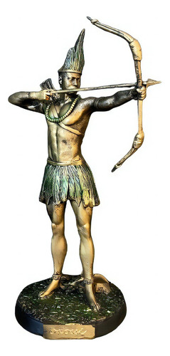 Oxossi 2 Exclusiva Umbanda Candomblé Cor Dourado Studio Orion Artigos Religiosos