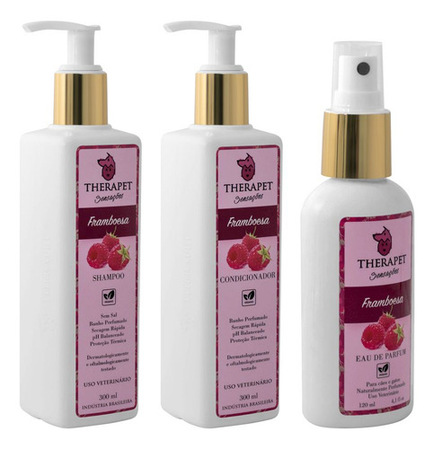 Kit Shampoo Cond Perf Therapet Framboesa Banho Tosa