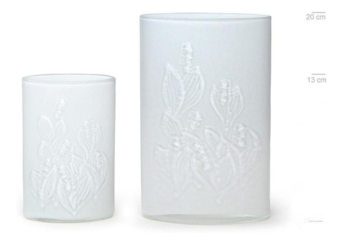 Par De Vasos Japão P E G Branco Leitoso Murano Cristais Cado