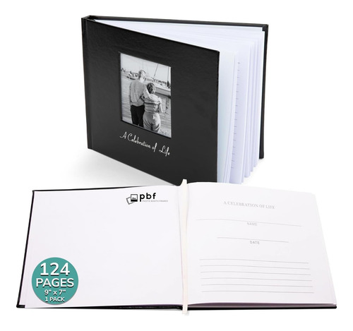 Libro De Visitas Funerarios Pbf 9x7 Con Inserto De Fotos | L