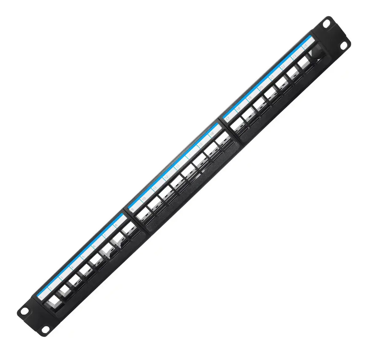 Patch Panel Cat5e/cat6 24 Portas Descarregado Com Suporte Guia Traseiro