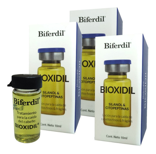 Loción Para Caída De Cabello Biferdil Bioxidil Ampolla 3un