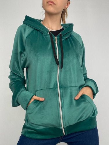 Campera Buzo Canguro Hoodie Plush Frisado Tendencia Mujer 