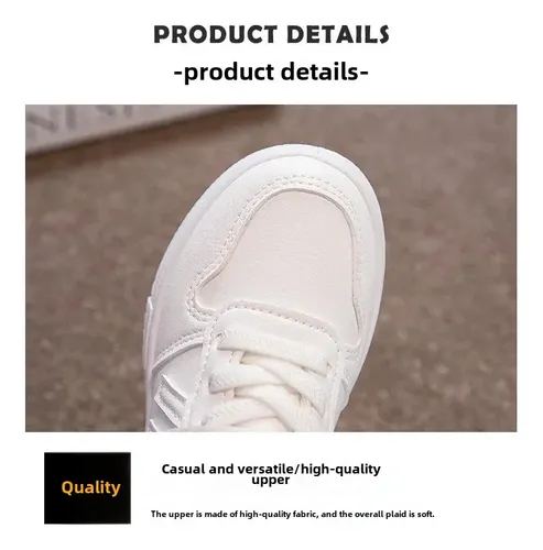 Zapatillas Blancas Con Velcro Para Niños - Zapatos Escolares