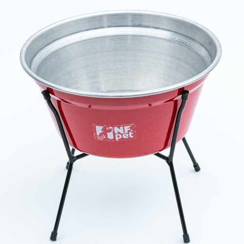Comedouro Bebedouro Suporte Suspenso Cães Grande Bacia 3,6l Cor Vermelho