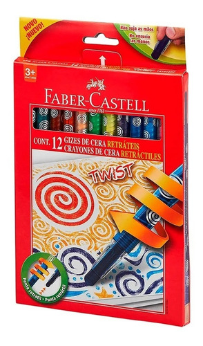 12 Crayones De Cera Retractilamos Faber Castell