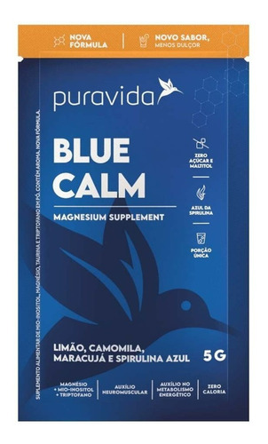 Blue Calm 2.0 Spirulina Azul Limão Sachê 5g Puravida