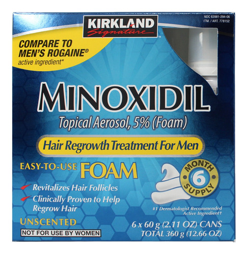 Kirkland Minoxidil 5% Espuma Tratamiento Anticaida Del Pelo 