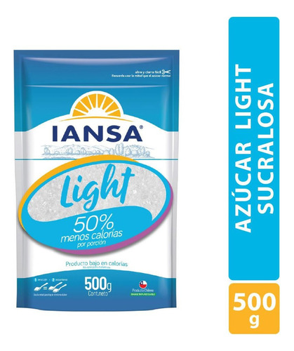 Azúcar Blanca Light Iansa Con Sucralosa 500 G