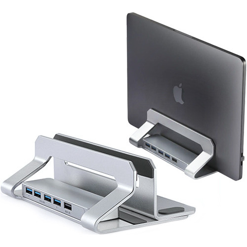 Soporte Vertical De Aluminio Notebook Laptop Mac + Hub Usb