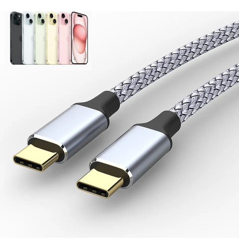 Cable Carga Rapida Datos 65w Para iPhone 15 Plus Pro Max 2m