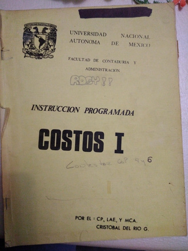 Libro Costos 1 Instrucción Programada Unam