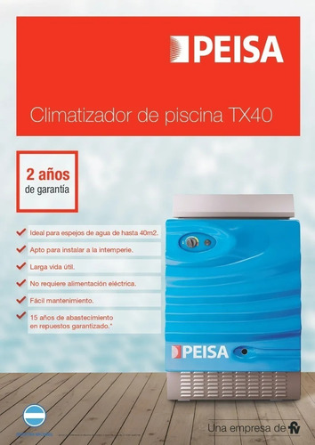 Climatizador Calentador Pileta Tx40 Peisa