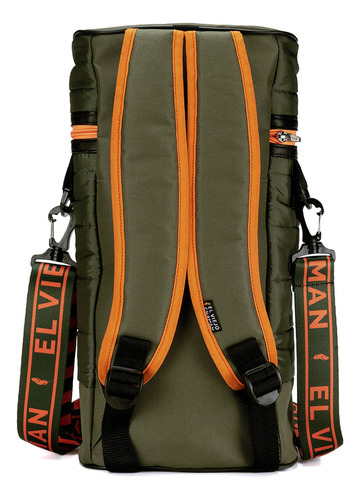 Bolso Matero Mochila Morral El Viejo Chaman Cusco Colores Color Verde Militar con Naranja