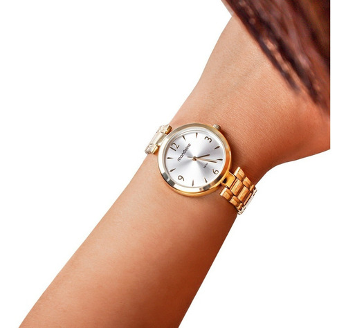 Relógio Mondaine Feminino Mulher Analógico Dourado Pulseira De Aço Fino Pequeno Luxo Com Caixa Garantia + Nota Fiscal