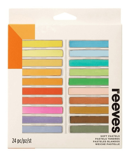 Tiza pastel seca Reeves de 24 colores