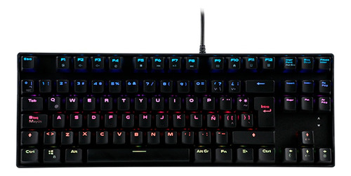 Teclado Gamer Teros Te-4153n Mecánico Rgb Teclado Negro 