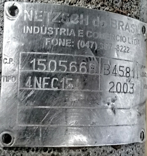 Bomba Nemo Positiva Helicoidal Netzsch 4nec15a (com Defeito) (Usado)