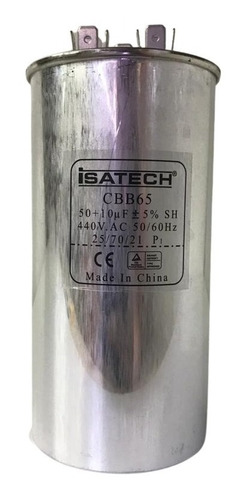 Capacitor Dual Aire Acondicionado Isatech 50mf + 10mf 440v