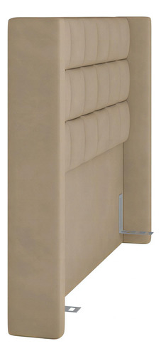 Cabeceira Cama Box Casal Quarto 140cm Paris Veludo Bege