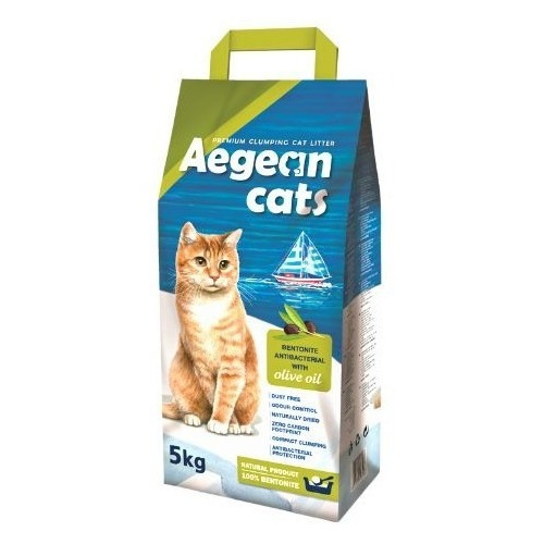 Arena Aglomerante Para Gatos Aegean Cat 5 Kg Oliva Pethome