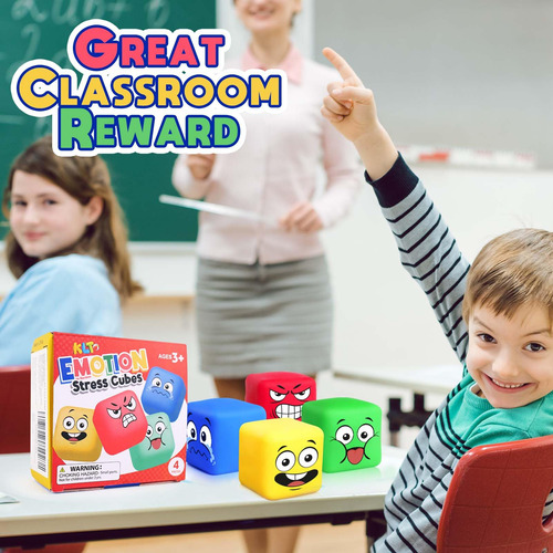 Stress Balls Klt Squeeze Stress Cube, Paquete De 4 Unidades,