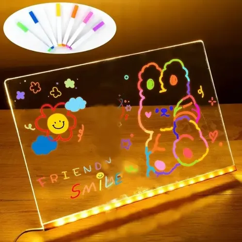 Fantastic Pad Pizarra Mágica Con Luces LED - 8 Efectos De Luz - Pizarra Para Dibujar Y Calcar - Regalo Creativo Para Niños - No Mancha