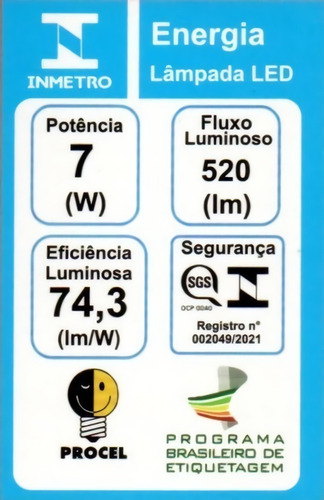 Lâmpada Led Ar70 7w 3000k Branco Quente 127/220V