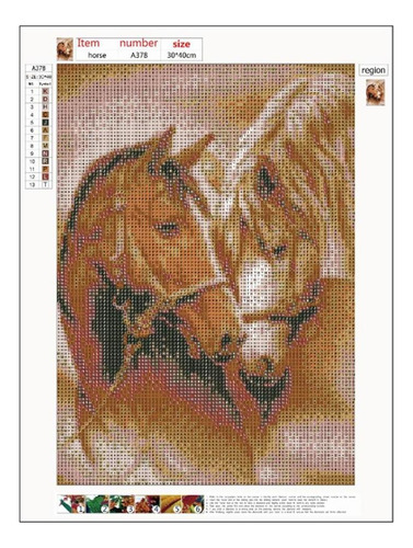 Pintura De Diamante Perforada En 5d Con Forma De Caballo, Pu