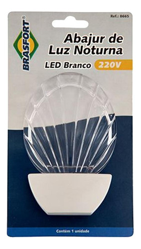 Luz Noturna Brasfort Concha Led Branco 127v. - 8656