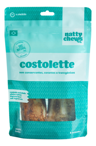 Costela Bovina Natural Para Cães Costolette Natty Chews 2un