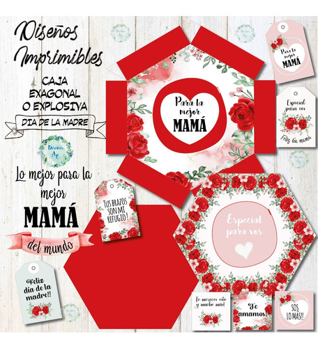 Kit Imprimible Caja Explosiva 2 Día De La Madre
